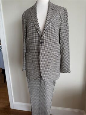 Todd Snyder Black & White Houndstooth Suit